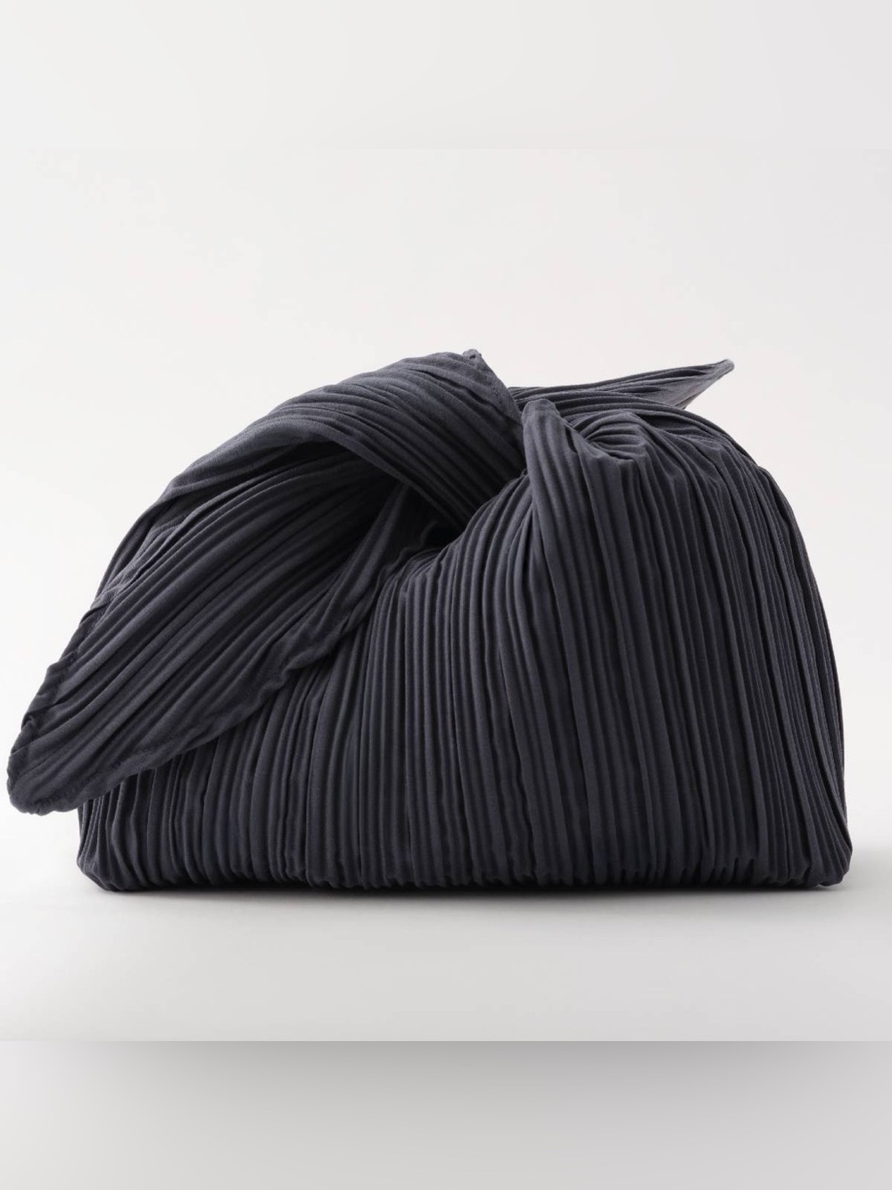 Pleated Knot Shoulder Bag - Charcoal